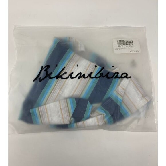 Bikinibiza Womens Retro Swimsuit Medium Backless One Pc Bathing Suit Blue White - Picture 4 of 4